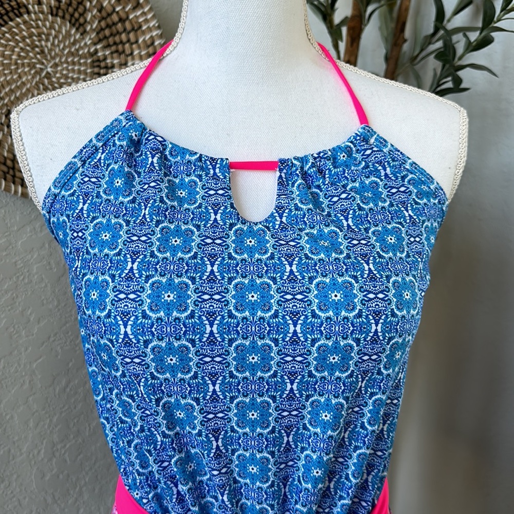 Nicole Miller New York Abstract Paisley Printed One Piece Swimsuit NEW Size M - Picture 2 of 8
